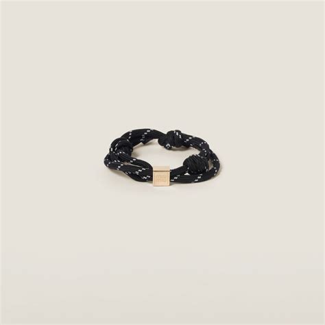 miu miu cord|Black Cord And Nylon Bracelet .